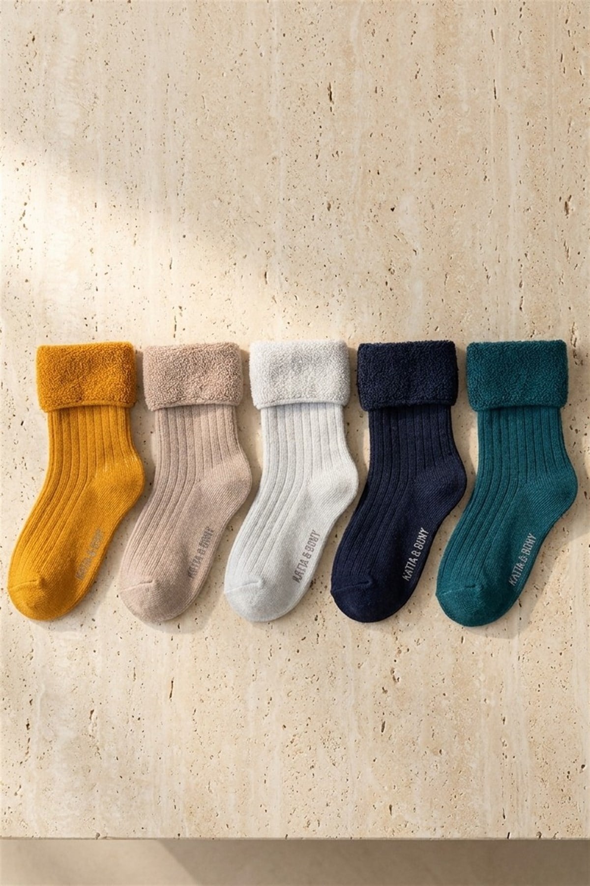 Pack Of 5 Childrens Towel Socks Patterned