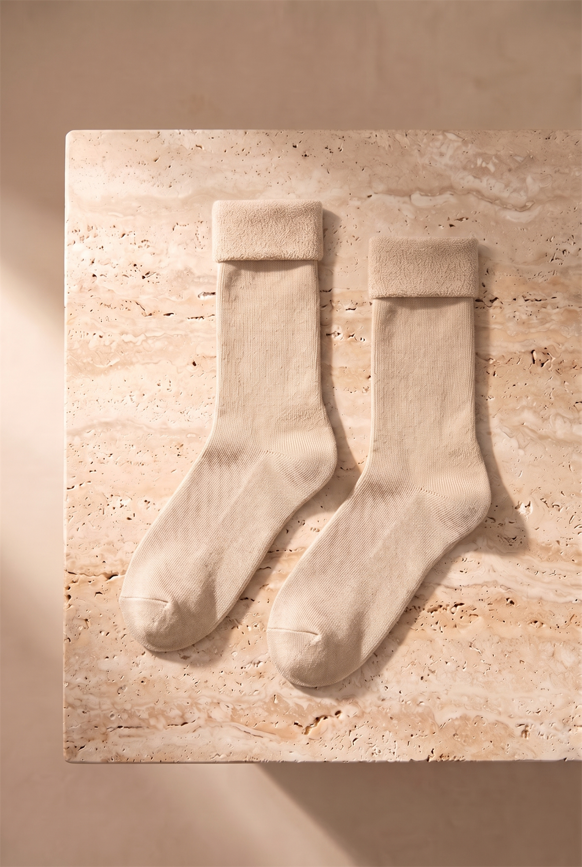 5 li Paket Kadın Soket Çorap Ekru