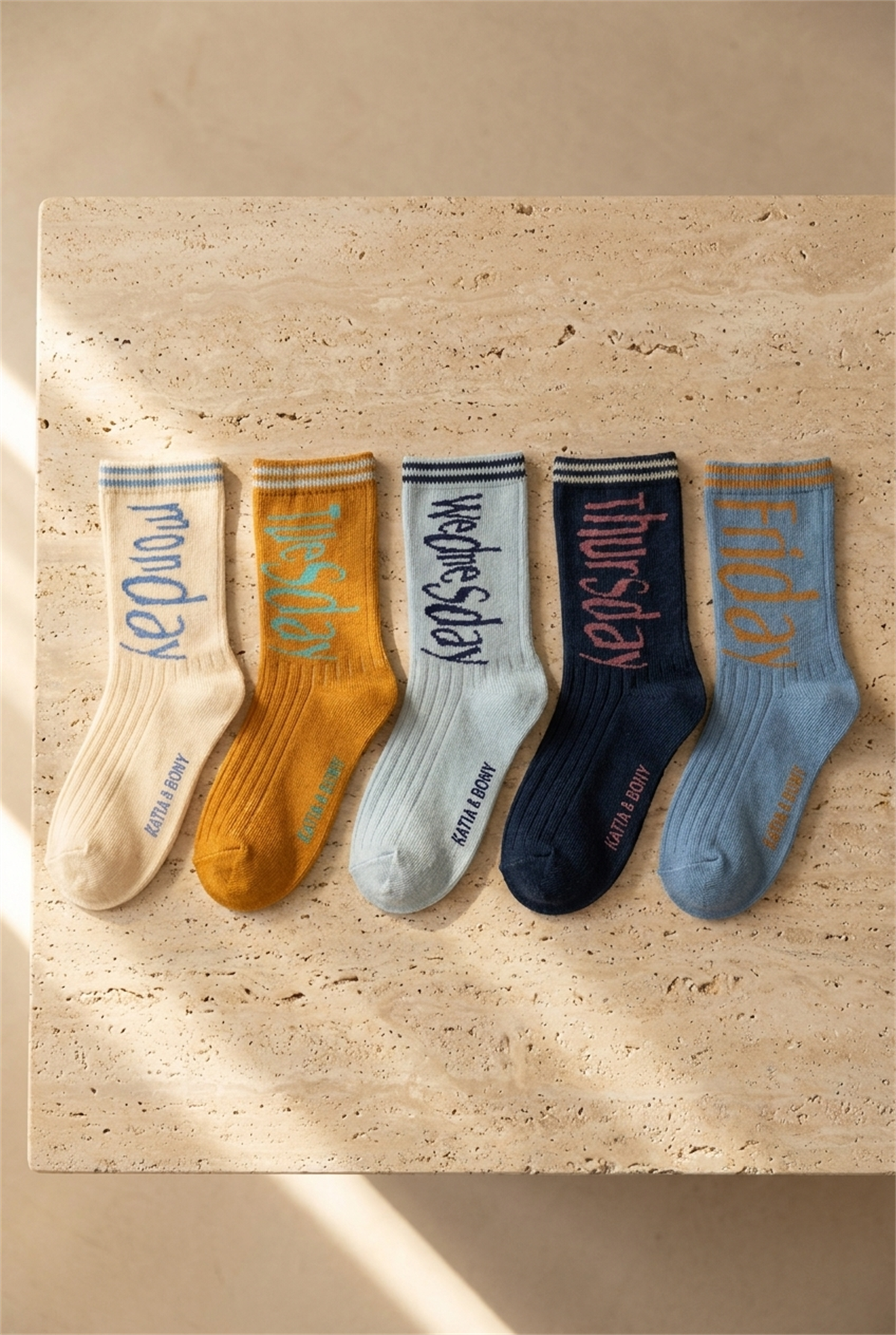 5li Paket Weekdays Çocuk Soket Çorap Desenli
