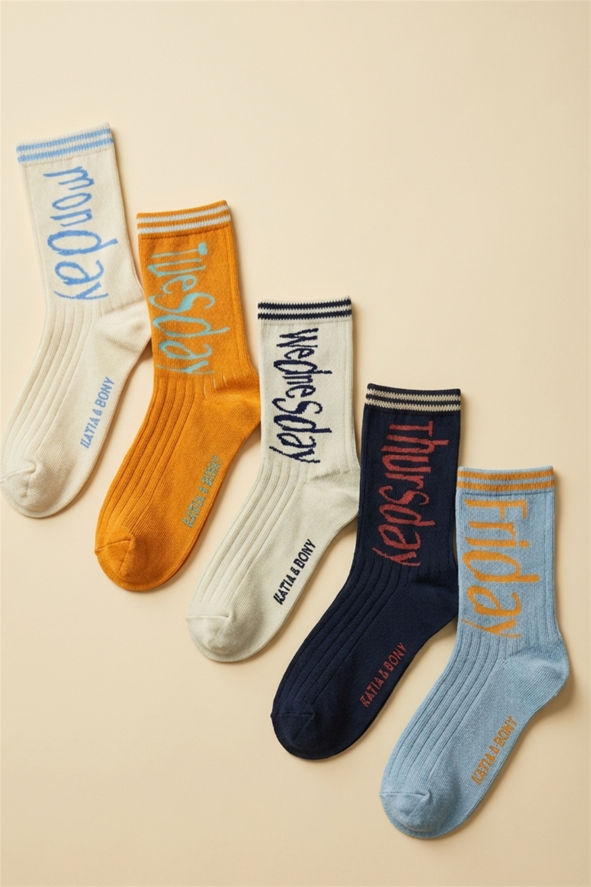 5 li Paket Weekdays Çocuk Soket Çorap Desenli