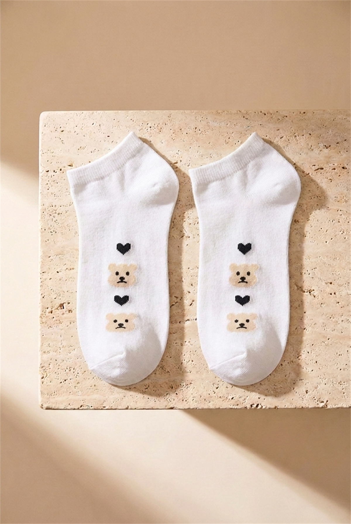 5 Pack Bear Teddy Printed Booties Socks