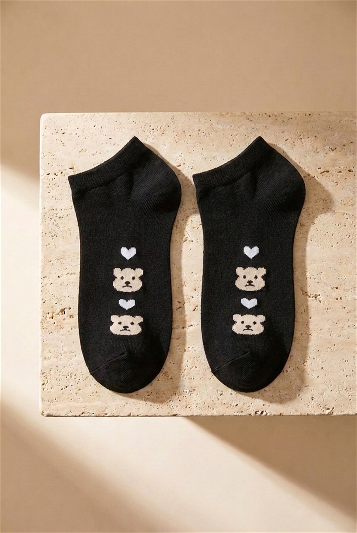 5 Pack Bear Teddy Printed Booties Socks