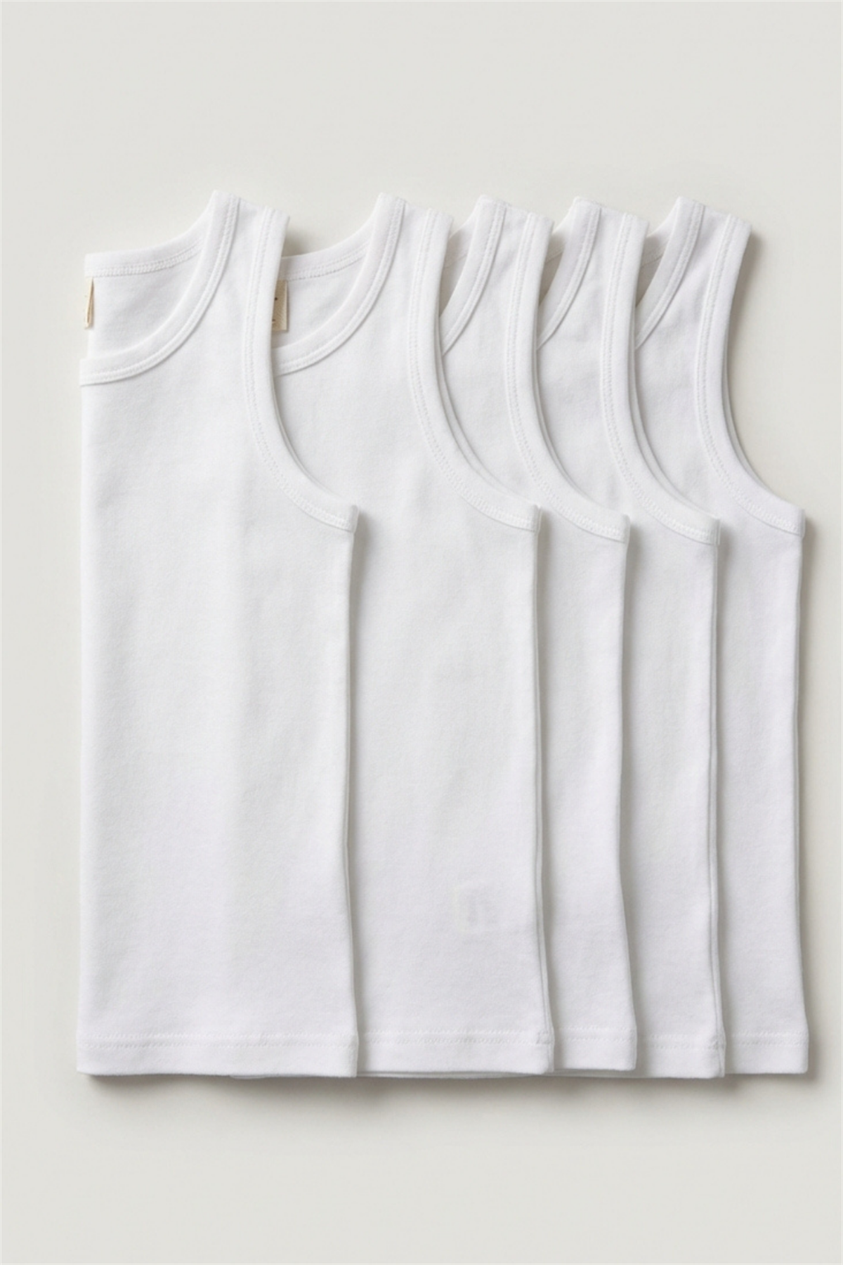 Pack Of 5 Basic White Boys Undershirts