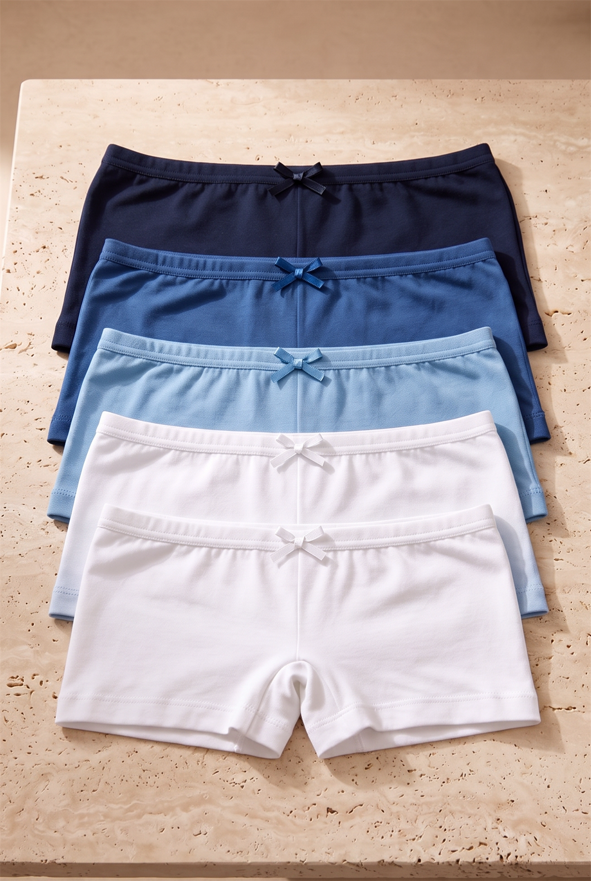 5li Paket Basic Kız Çocuk Boxer Çok Renkli