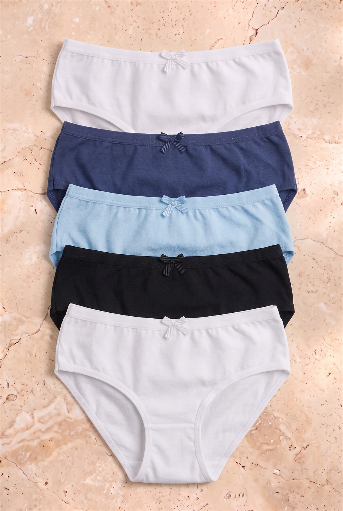 5li Paket Basic Kız Çocuk Slip Çok Renkli