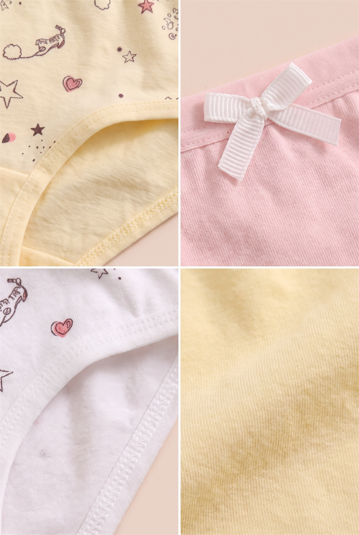 5li Paket Desenli Kız Çocuk Slip Çok Renkli