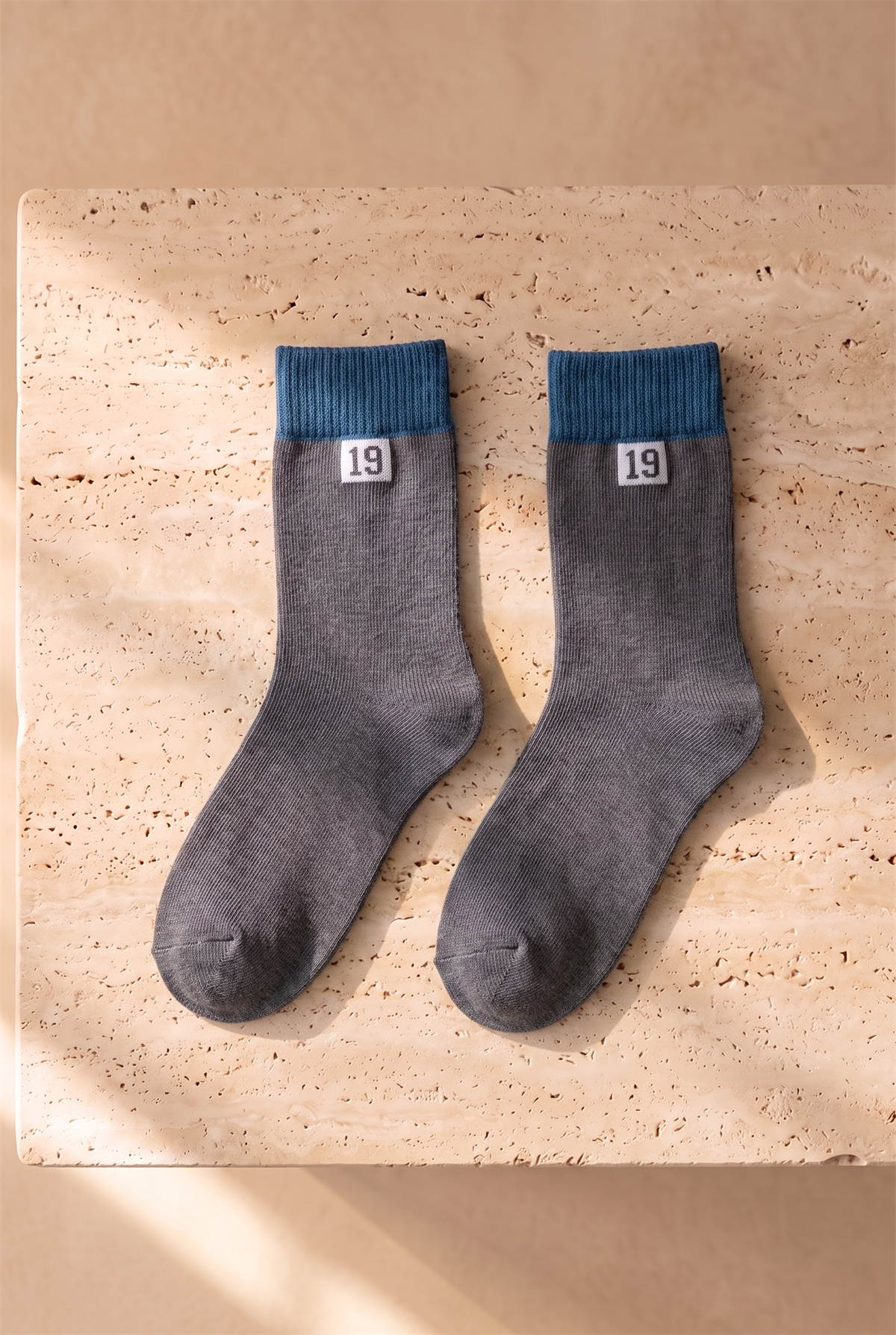 5li Paket Erkek Çocuk Rakam Detaylı Soket Çorap Çok Renkli