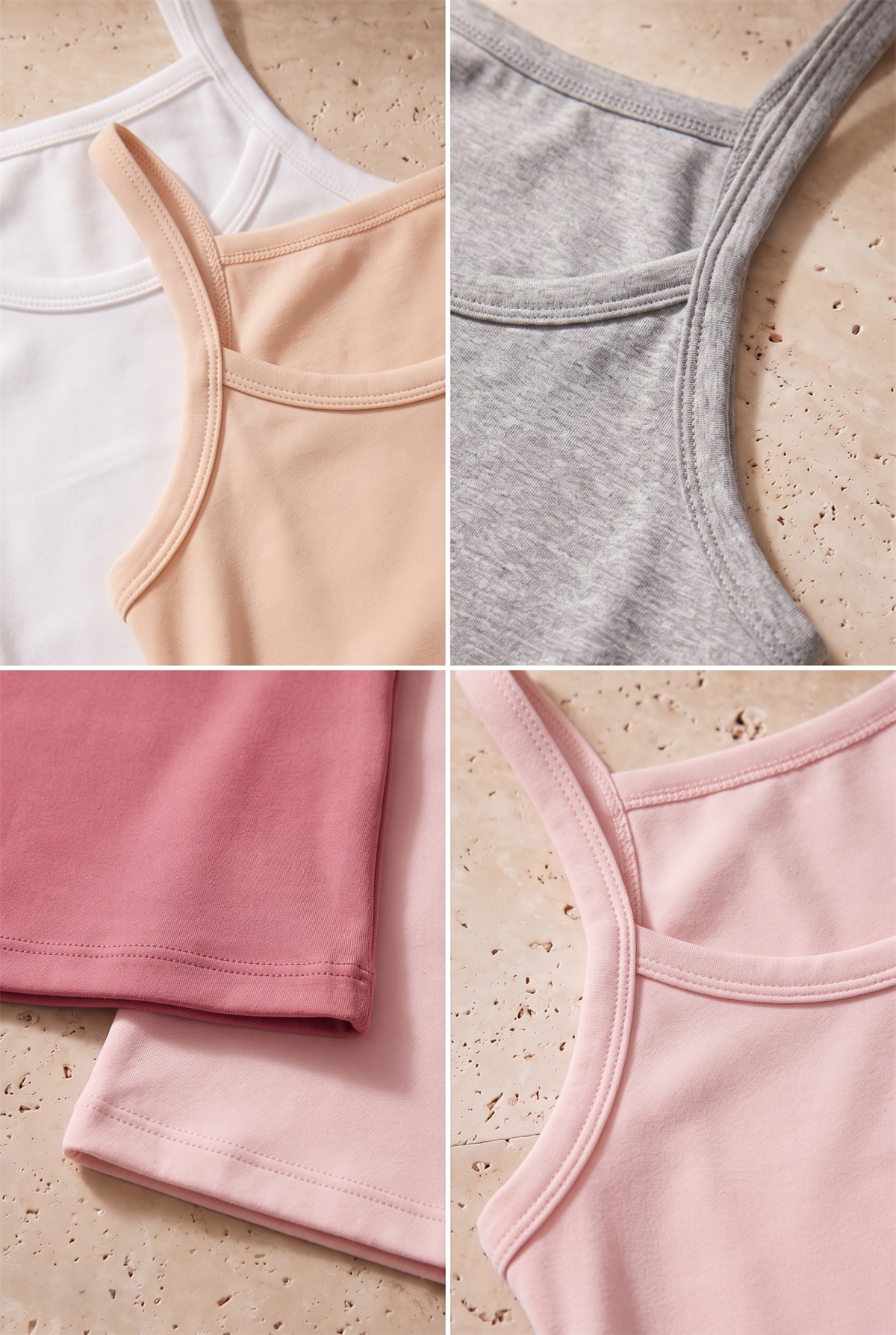 5 Pack Thin Strap Girls Undershirt Multi Color