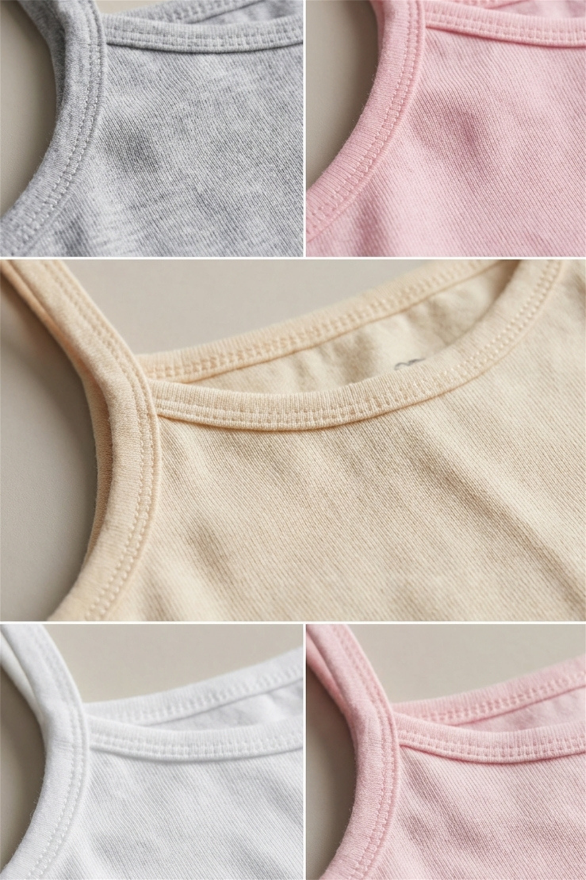 5 Pack Thin Strap Girls Undershirt Multi Color