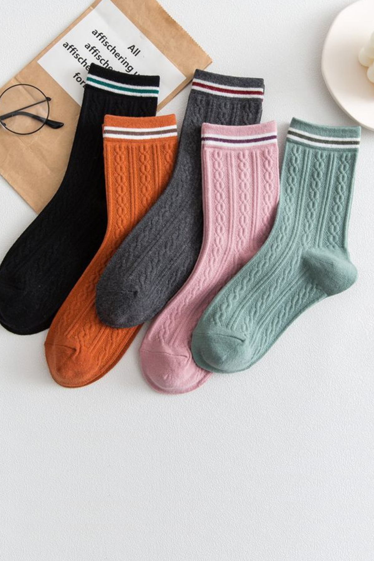 5-Pack Womens Ankle Socks Multicolored