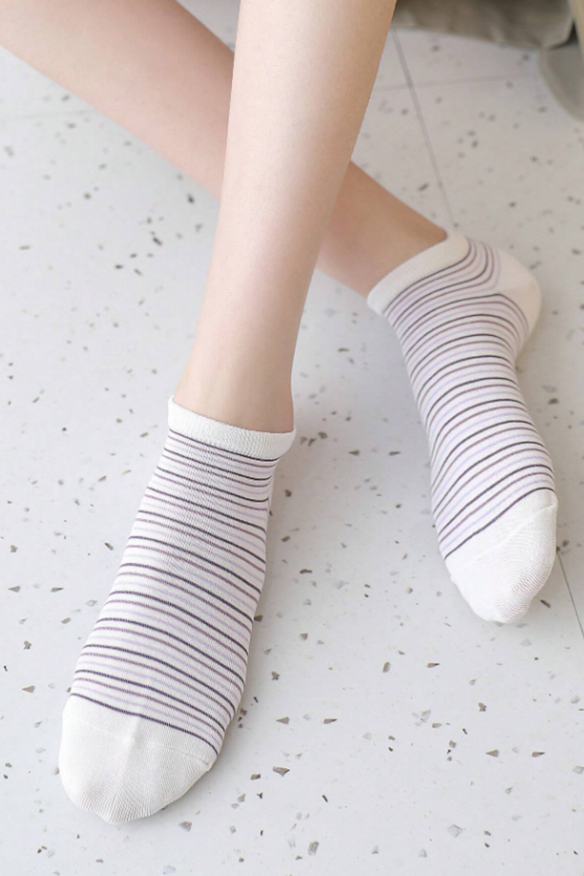 5-Pack Womens Step Socks Lilac
