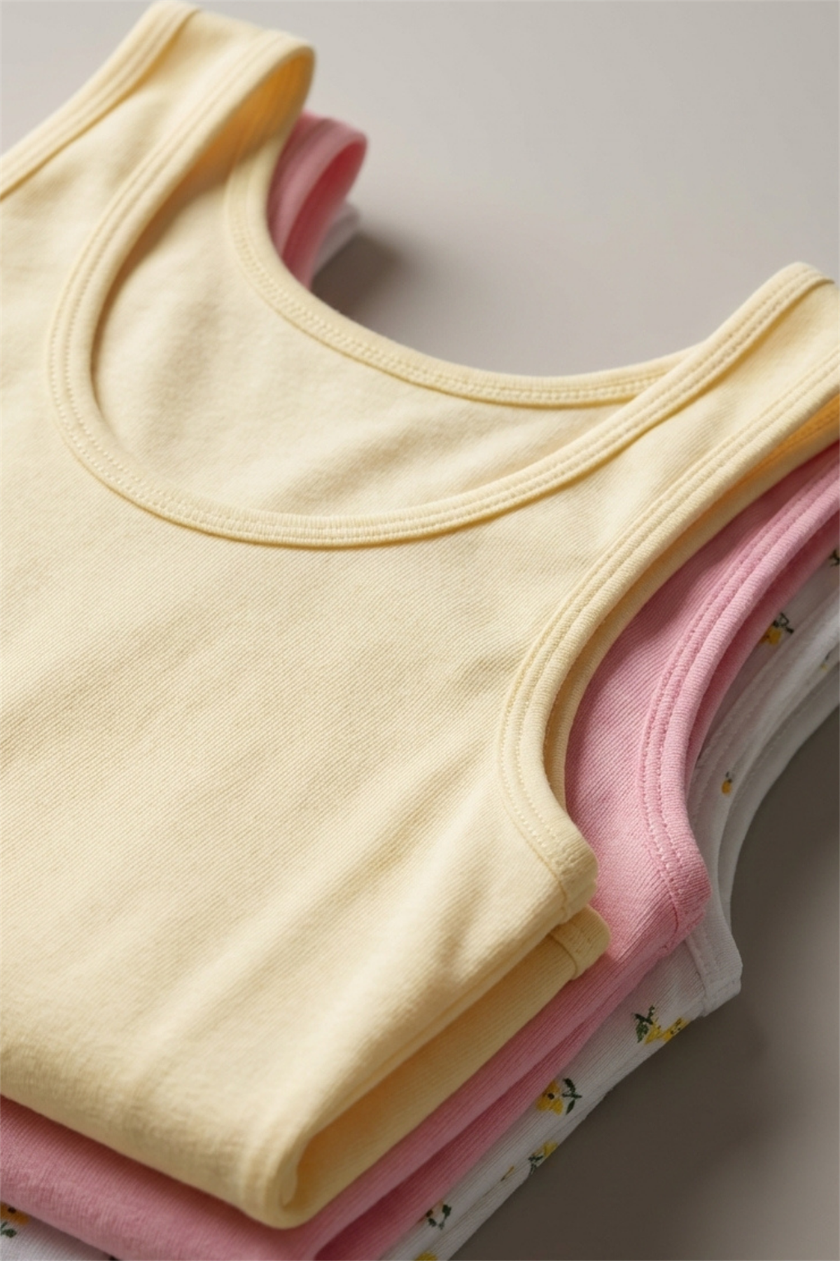 5 Pack Thick Strap Girls Undershirt Multi Color