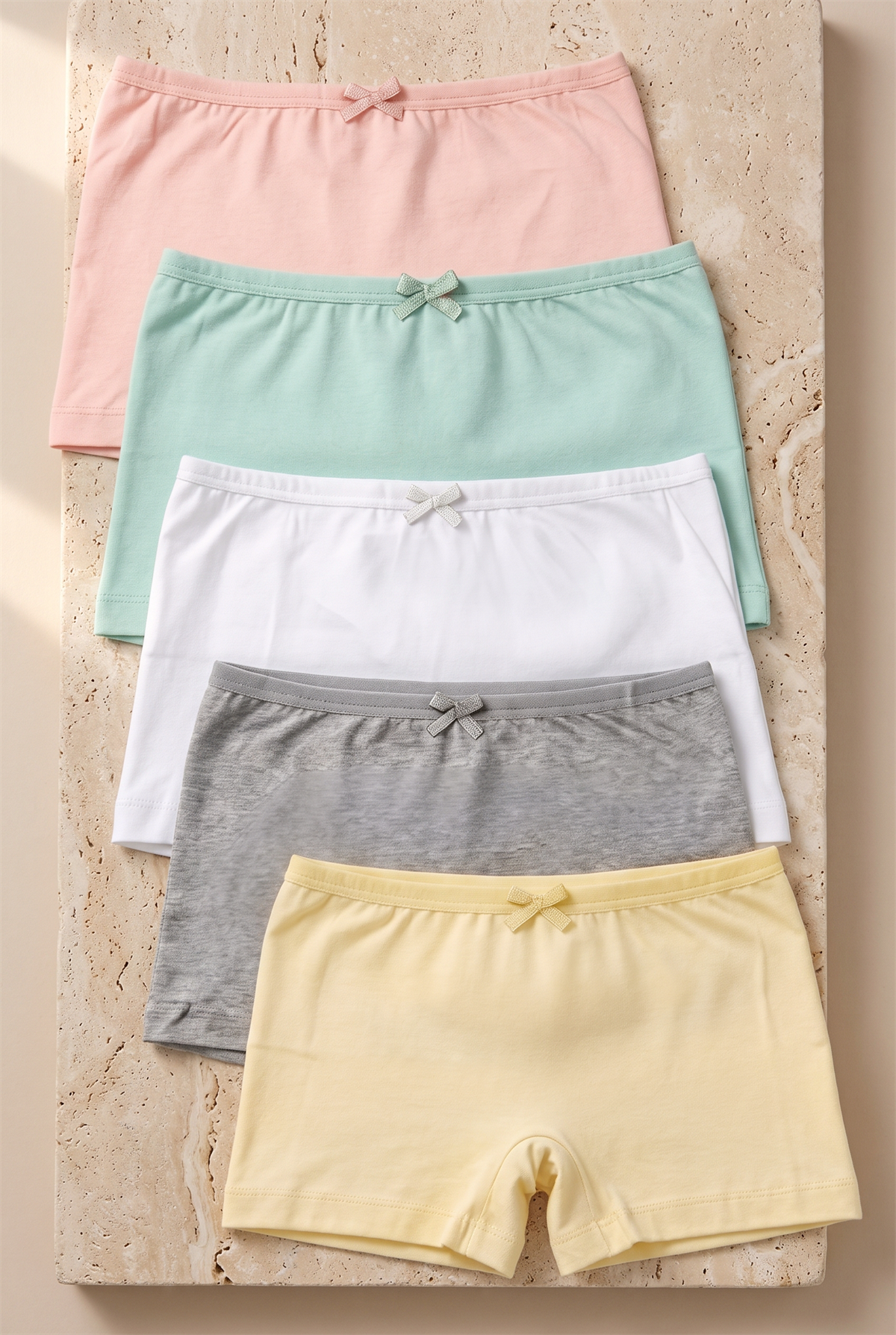 5li Paket Kız Çocuk Boxer Çok Renkli