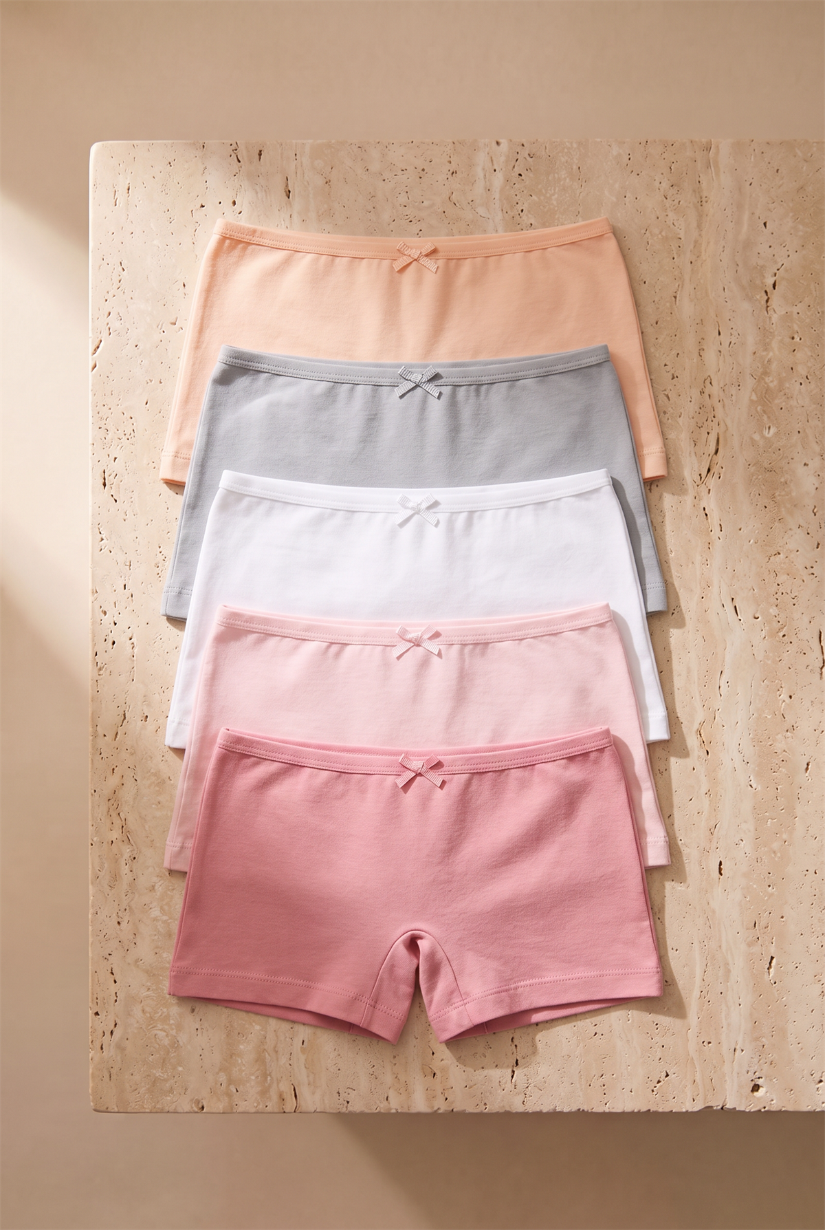 5li Paket Kız Çocuk Boxer Çok Renkli