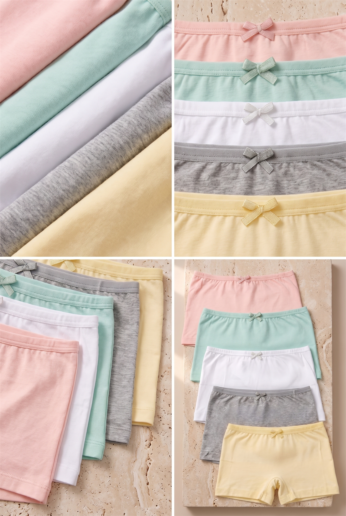 5li Paket Kız Çocuk Boxer Çok Renkli