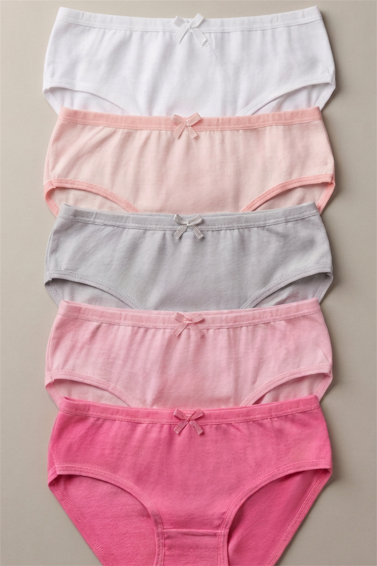 Pack Of 5 Girls Slips Multicolor