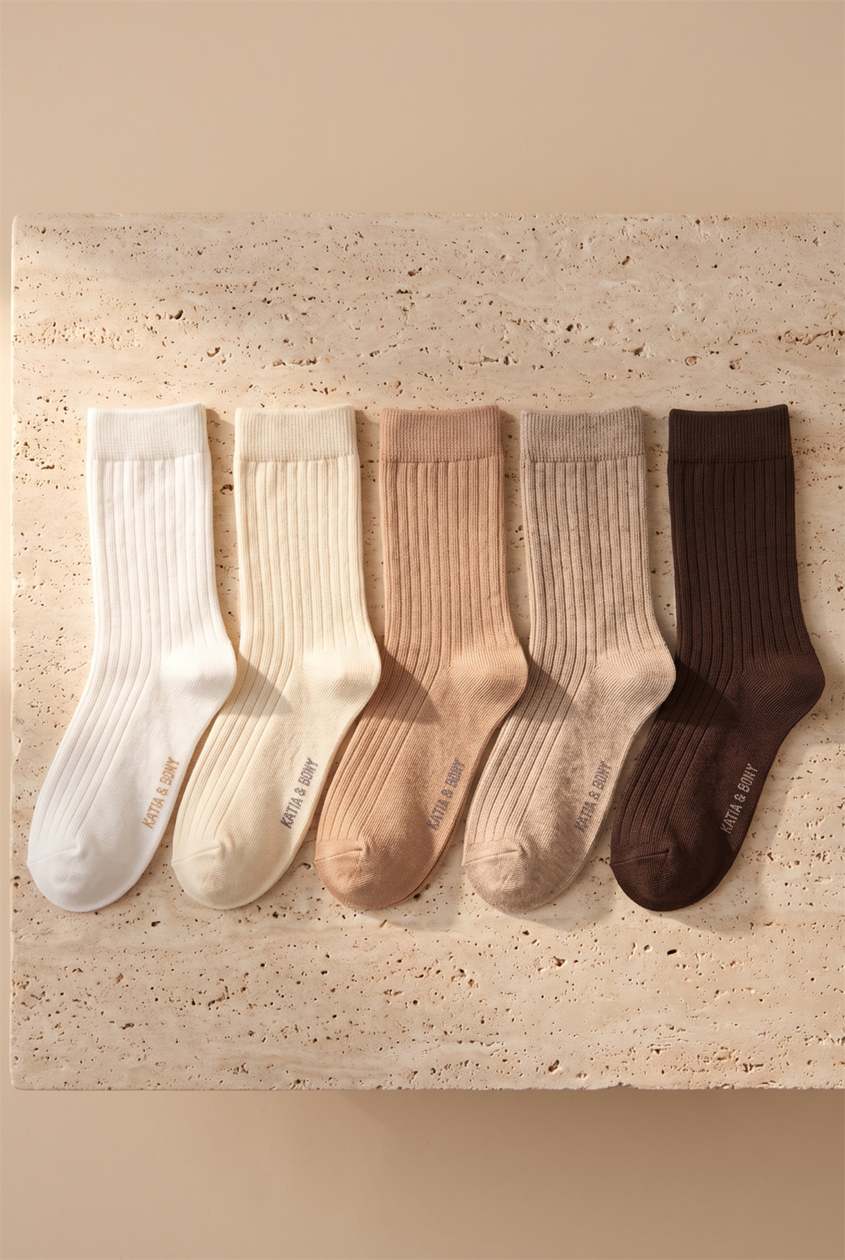 5li Paket Unisex Soket Çorap Kahverengi Karışık