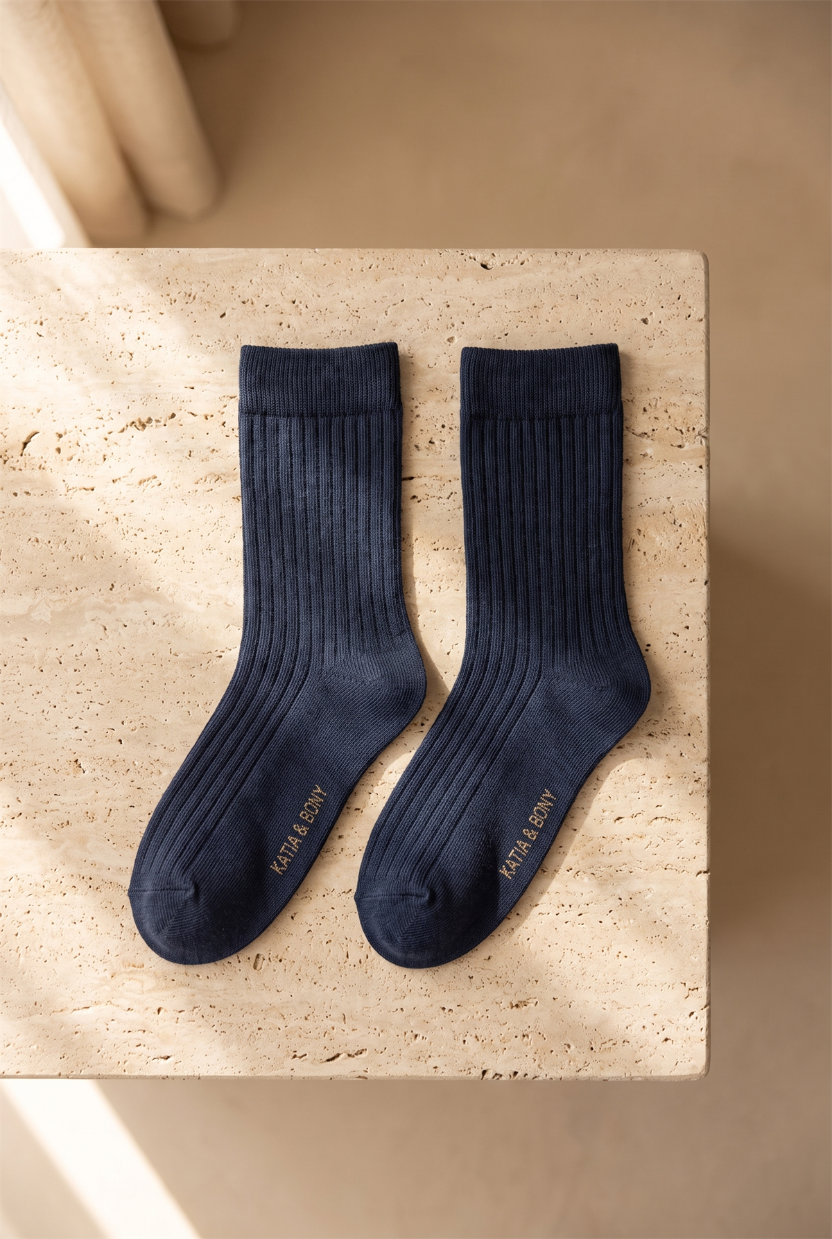 5li Paket Unisex Soket Çorap Mavi Mix