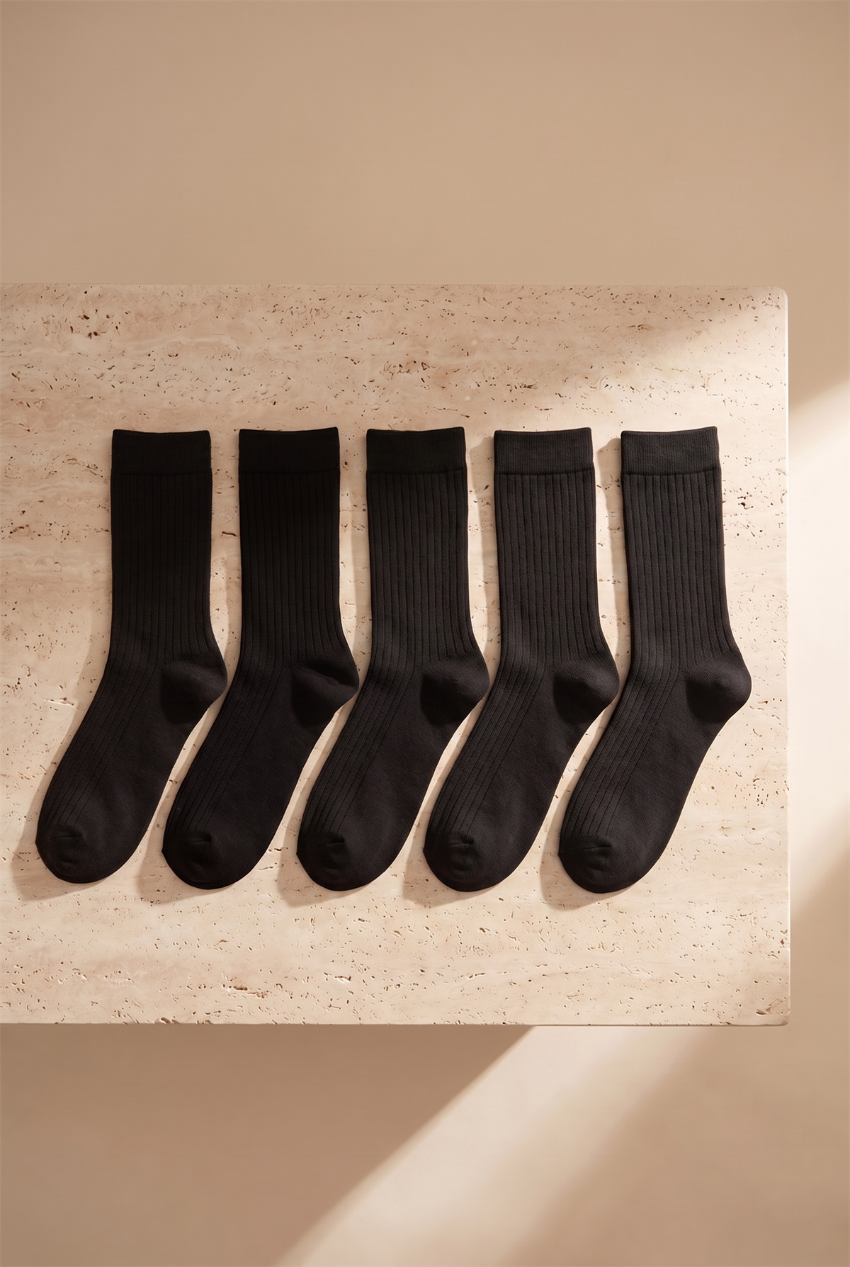 5li Paket Unisex Soket Çorap Siyah Mix