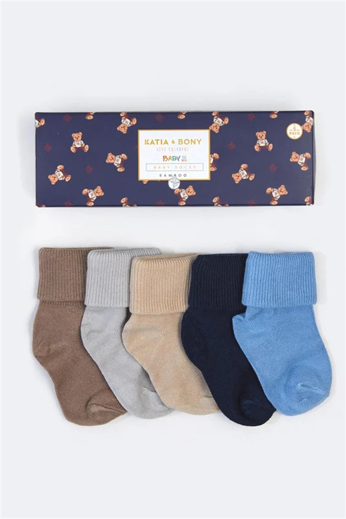 5-Pack Newborn Bamboo Baby Socks Colorful