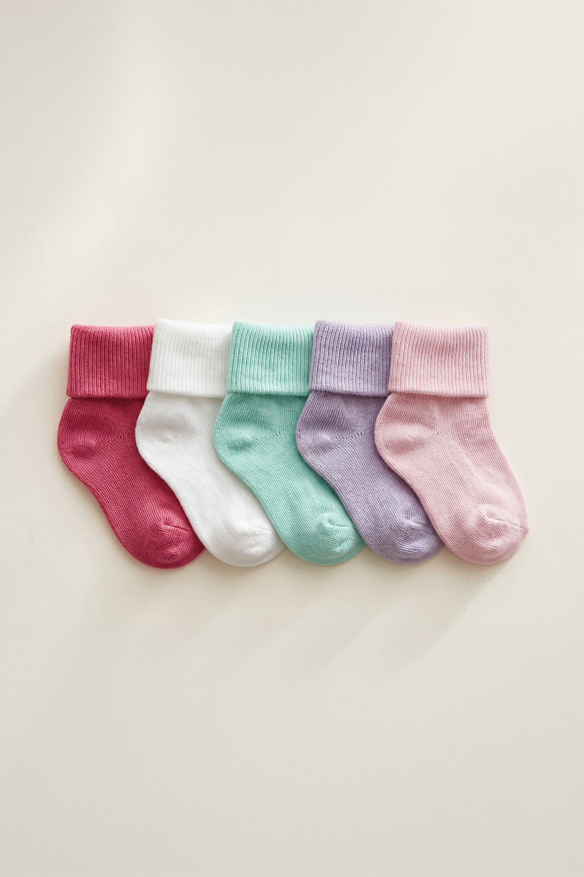 5li Paket Yenidoğan Bambu Bebek Çorap Renkli