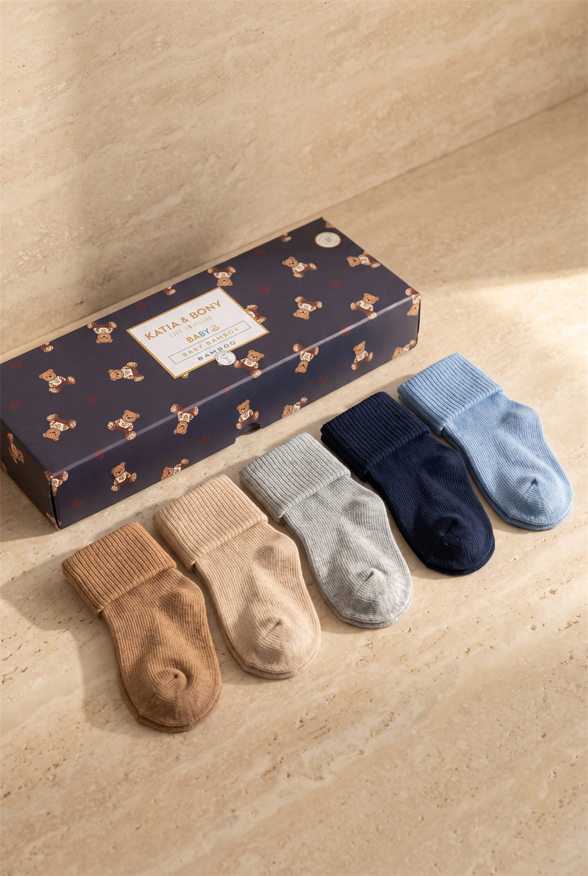 5li Paket Yenidoğan Bambu Bebek Çorap Renkli