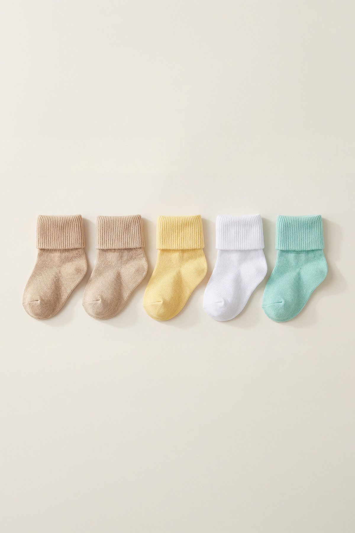 5li Paket Yenidoğan Bambu Bebek Çorap Renkli
