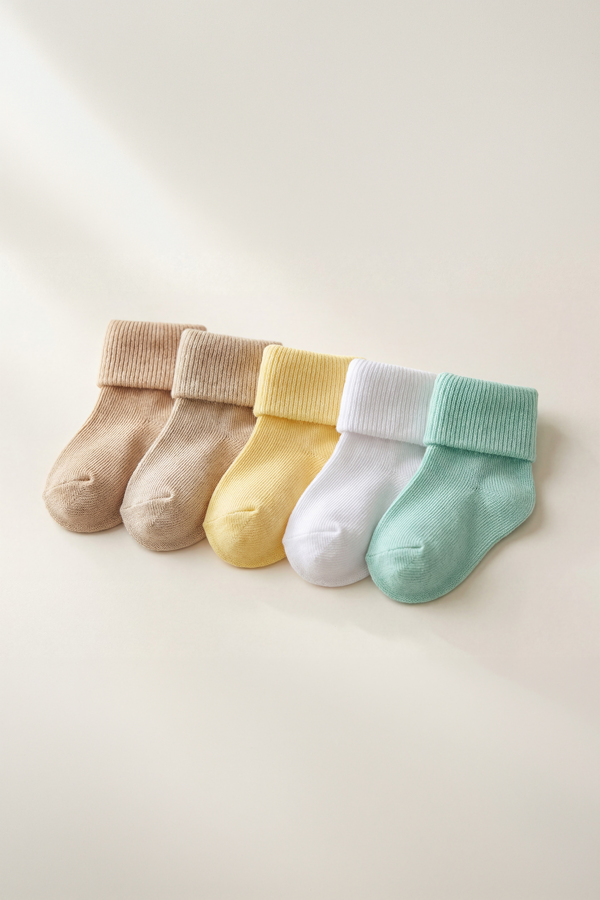 5li Paket Yenidoğan Bambu Bebek Çorap Renkli