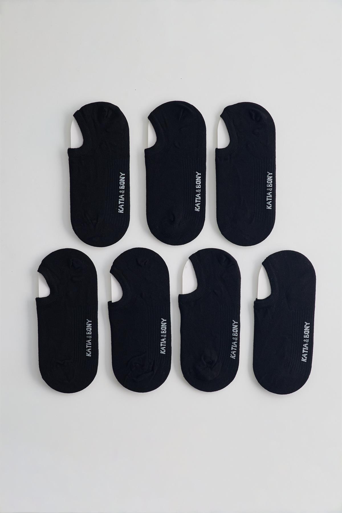 Unisex 7-Pack Sneakers Ankle Socks Black