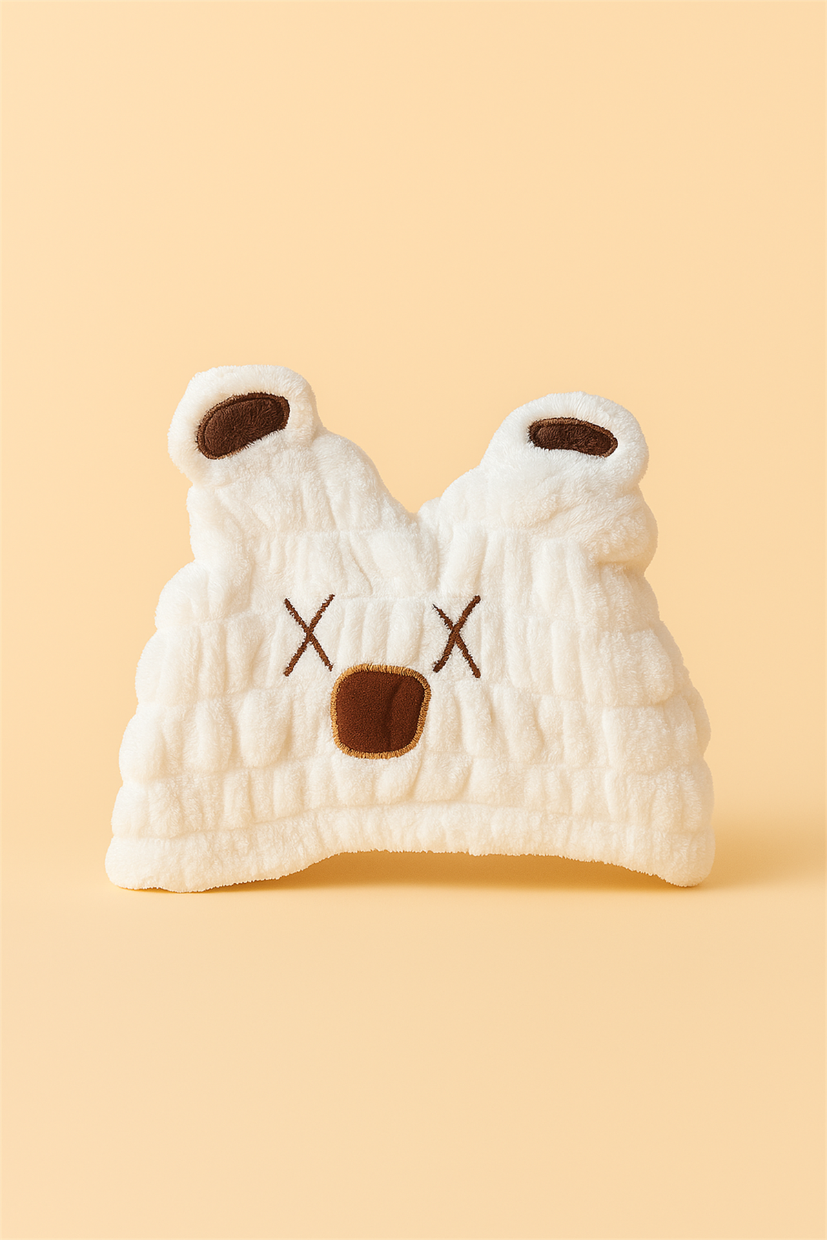 Ayıcık Kulaklı Havlu Bone Kahverengi