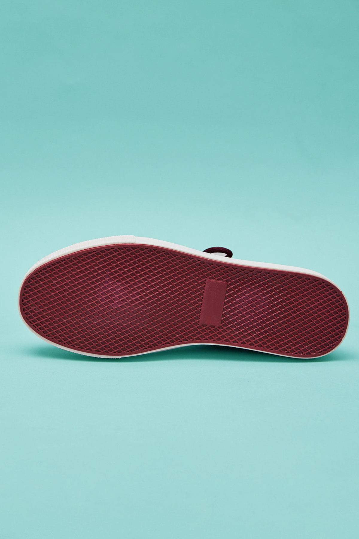 Kadın Bağcıklı Çorap Ayakkabı Bordo