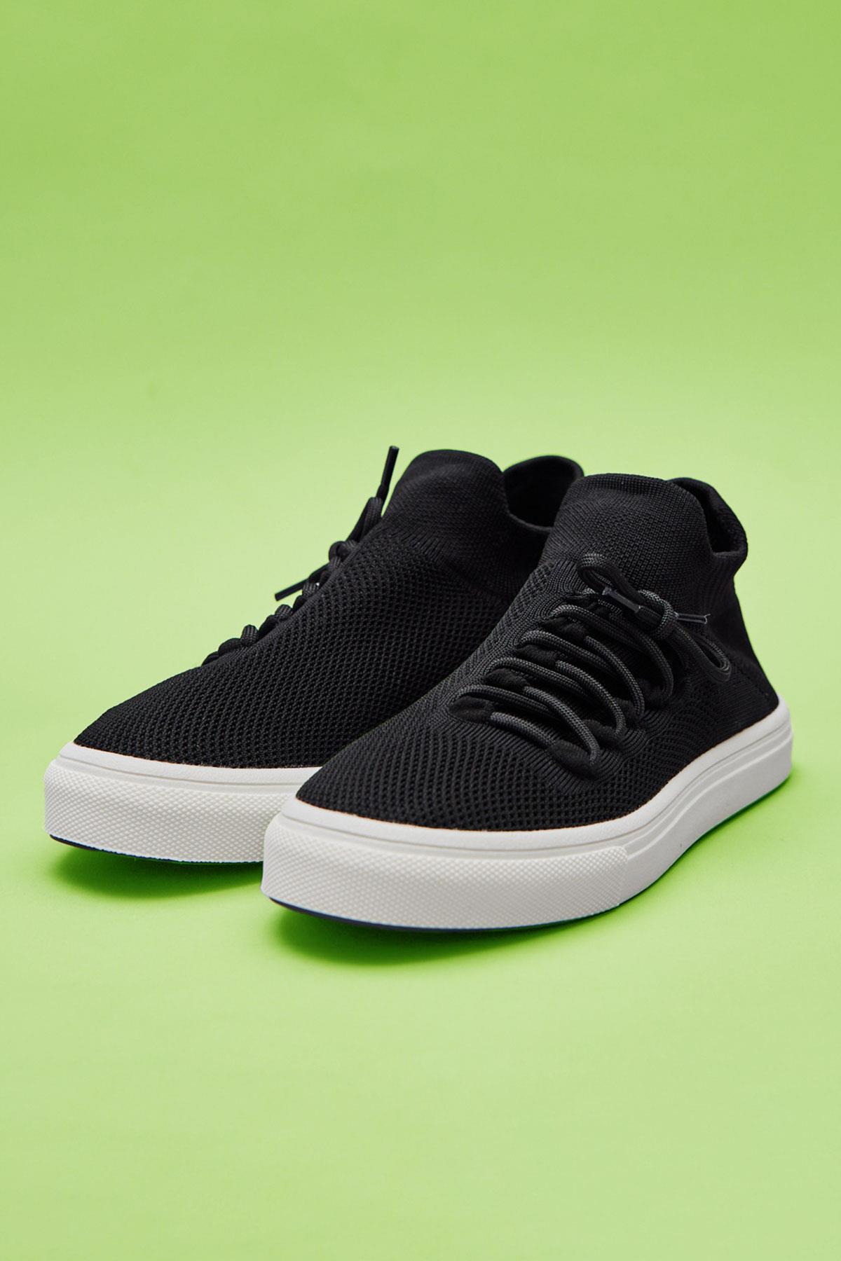 Kadın Bağcıklı Çorap Ayakkabı Siyah