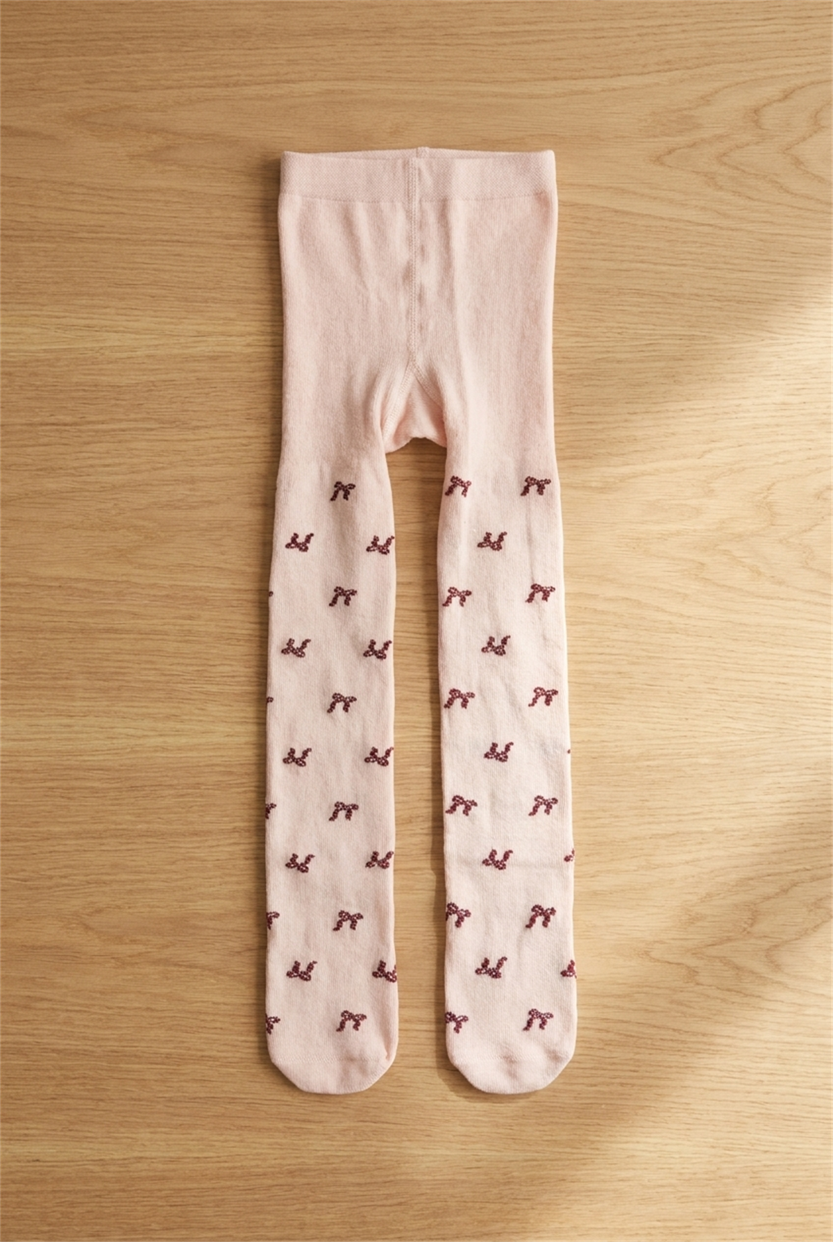 2 Pck Rıbbon Patterned Baby Pantysocks Red