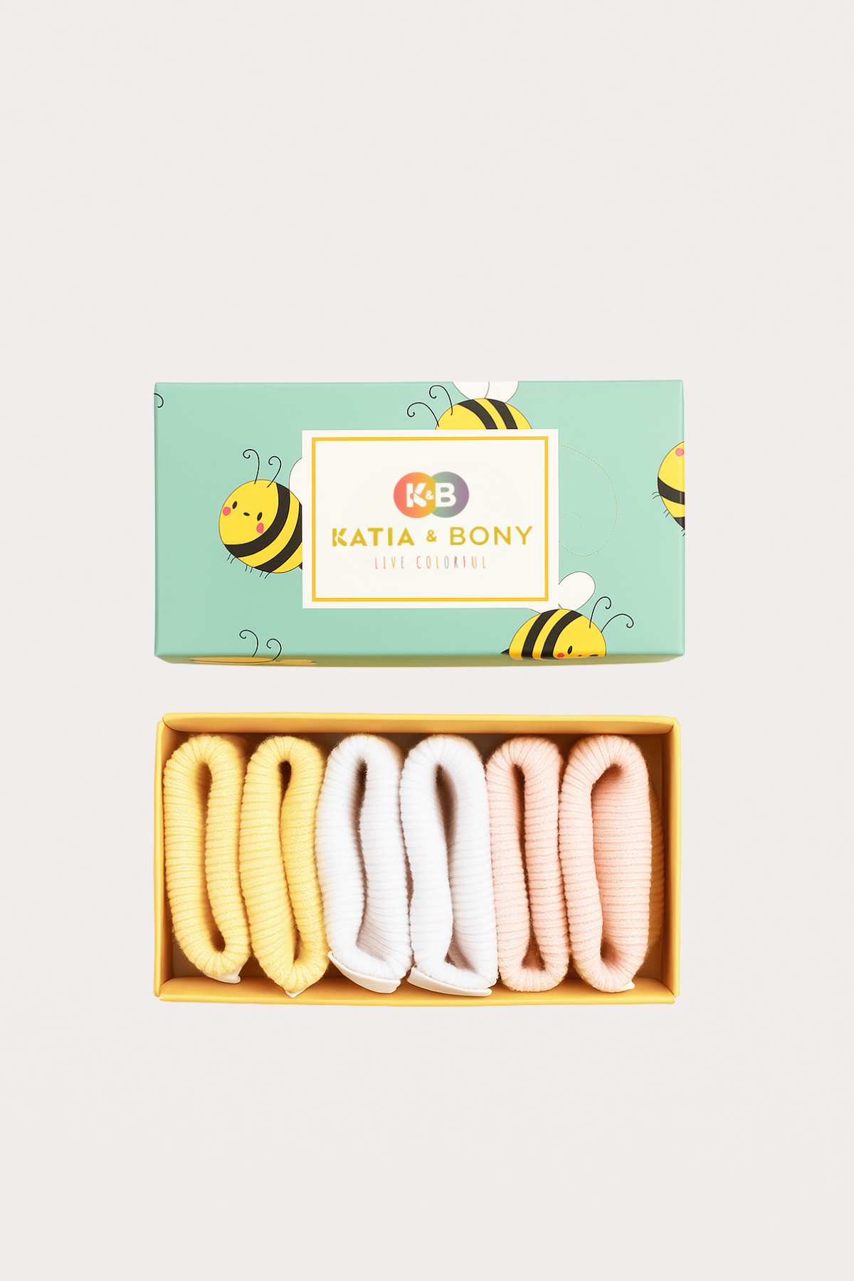 Baby 3-Piece Bee Box Detailed Basic Booties Socks