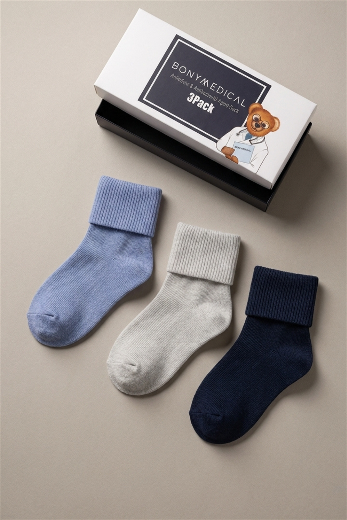 Bebek 3lü Medikal Kutulu Soket Çorap