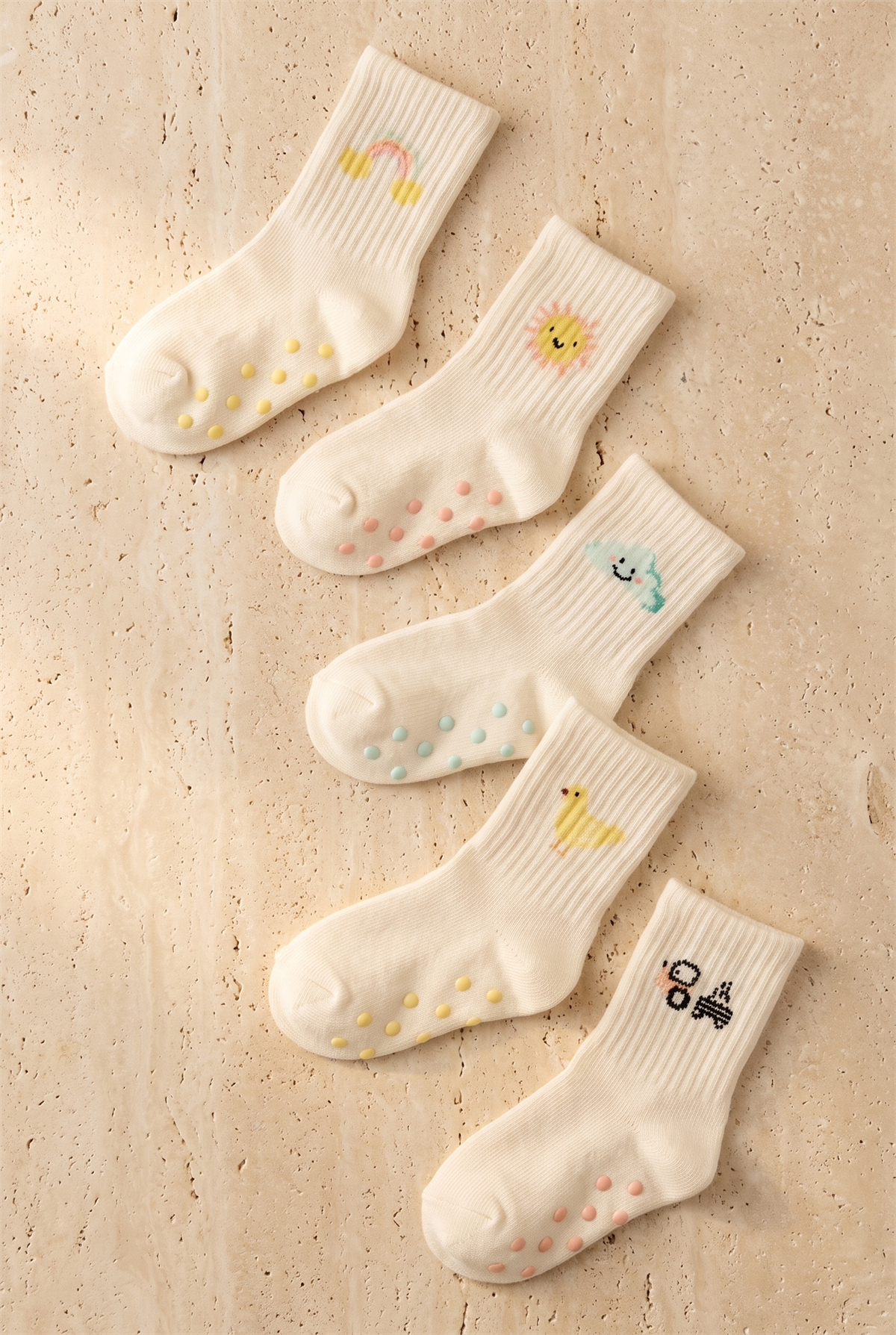 Baby Farm Themed Socket Socks İn A Box Of 5