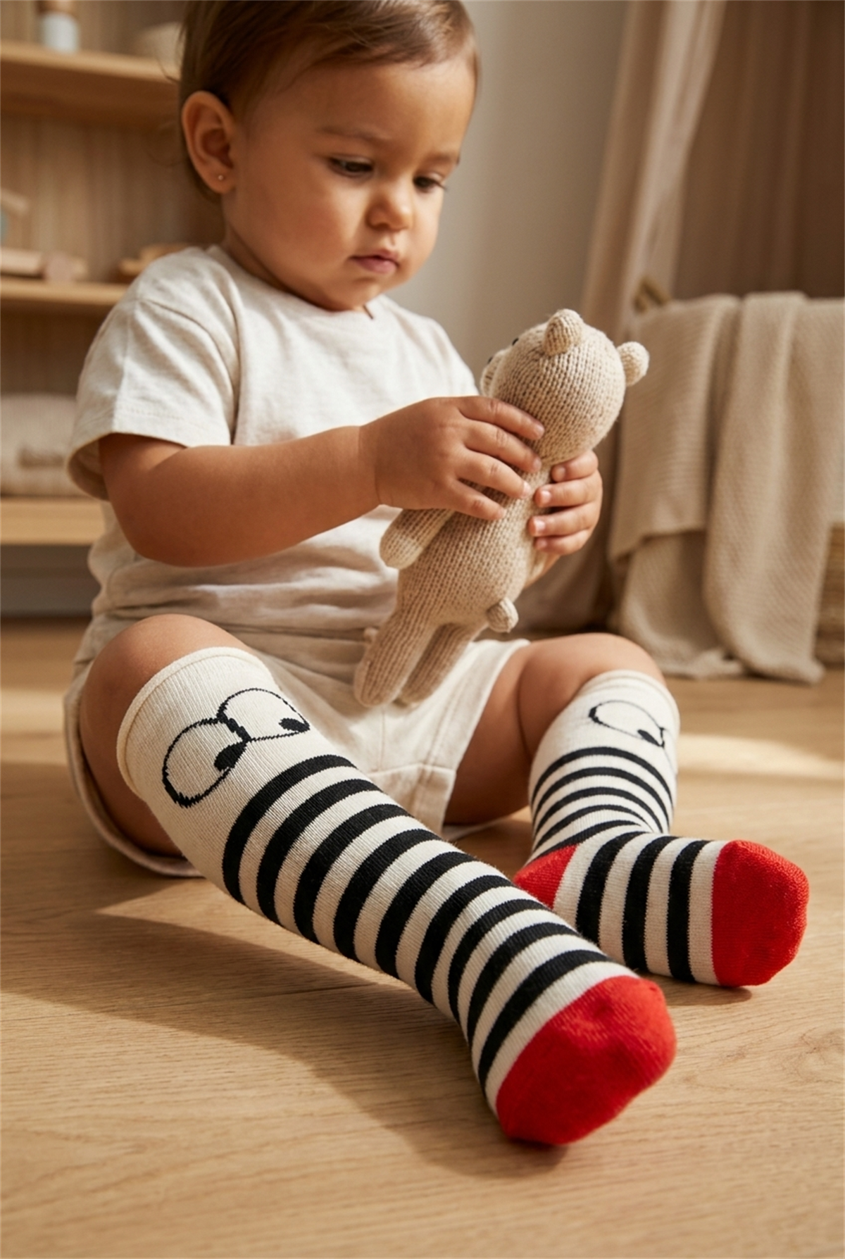 Baby Eye Knee Socks Ecru