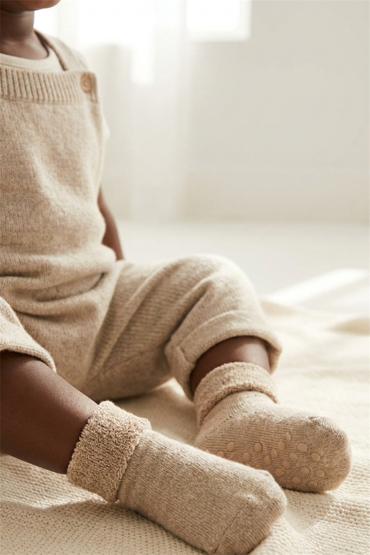 Bebek Havlu Soket Çorap Açık Kahve