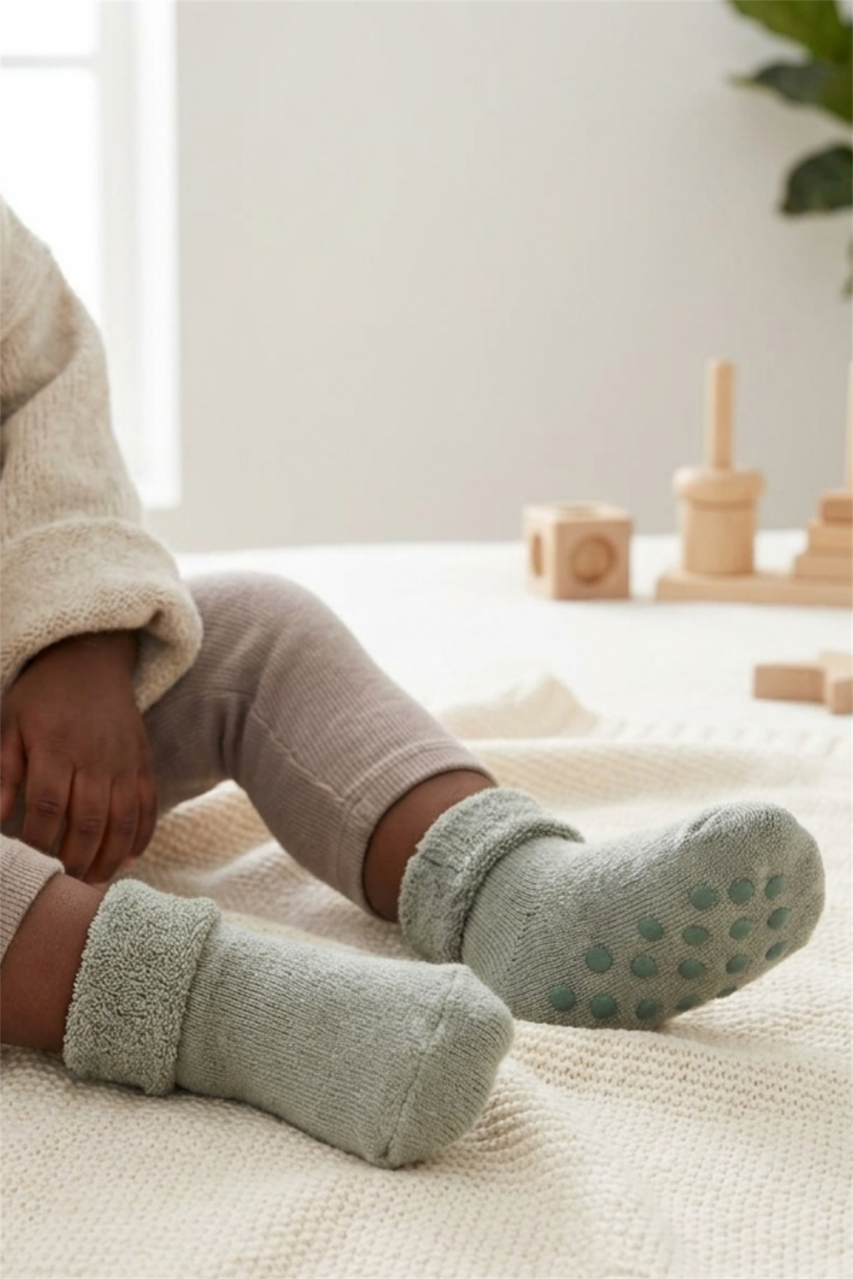 Bebek Havlu Soket Çorap Açık Yeşil