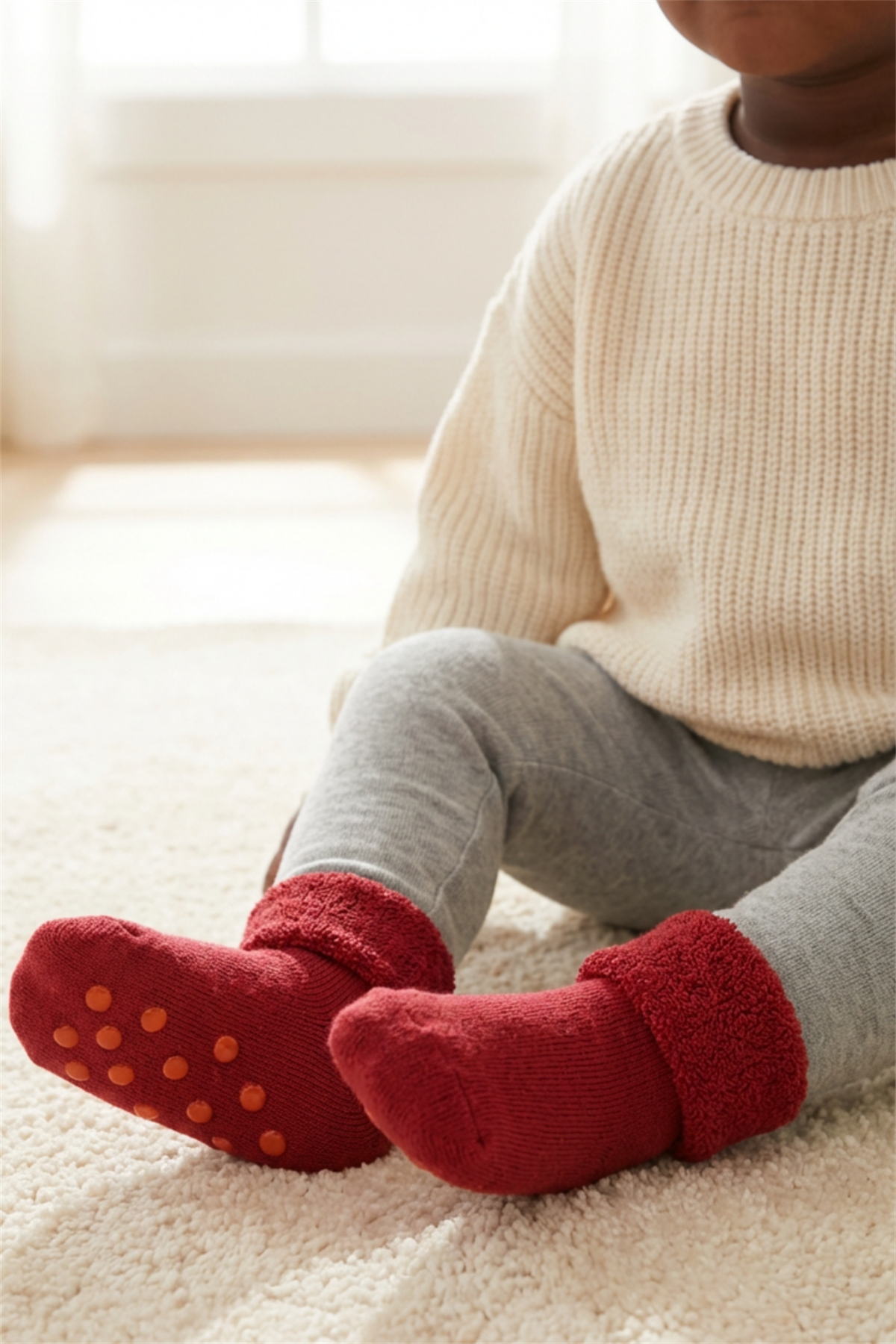 Bebek Havlu Soket Çorap Bordo