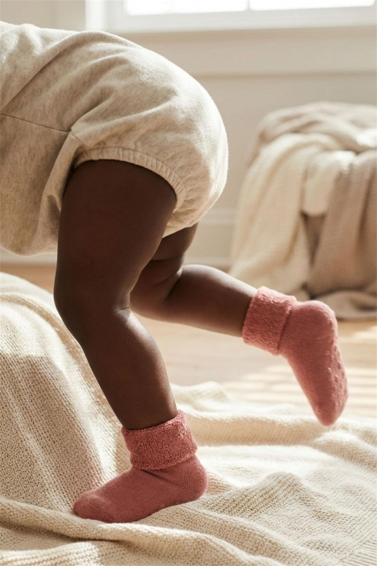 Bebek Havlu Soket Çorap Koyu Pembe