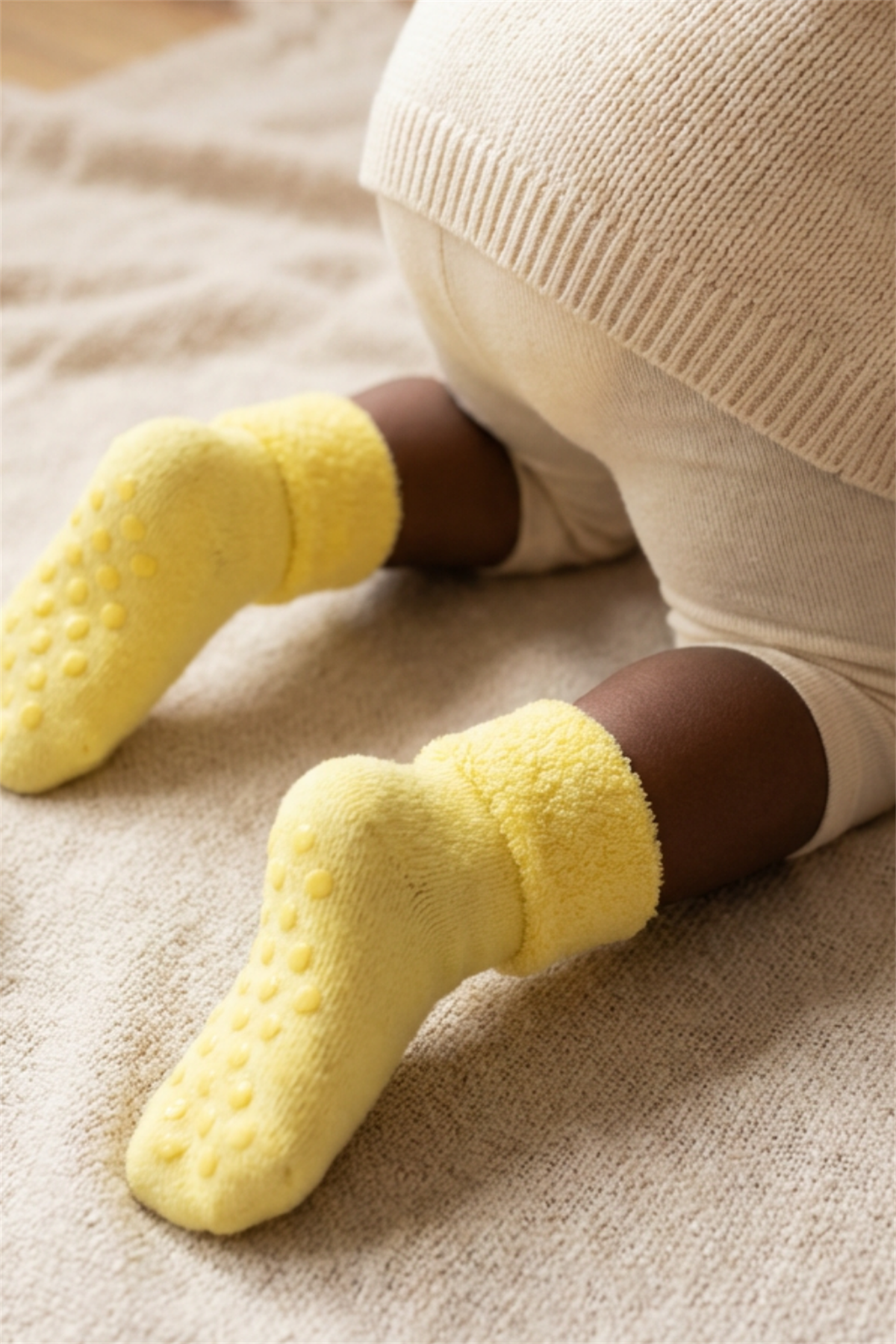 Bebek Havlu Soket Çorap Sarı