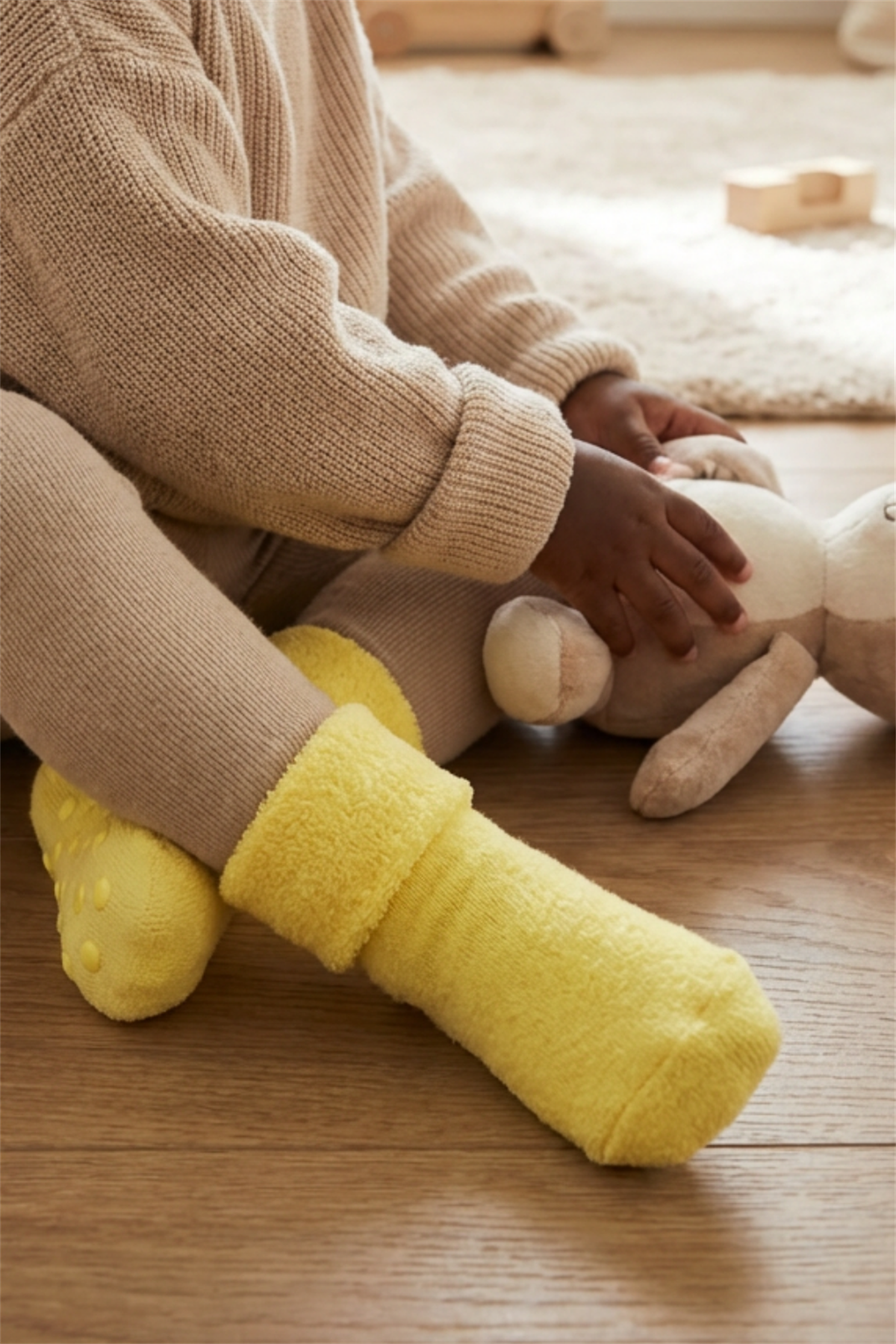 Bebek Havlu Soket Çorap Sarı
