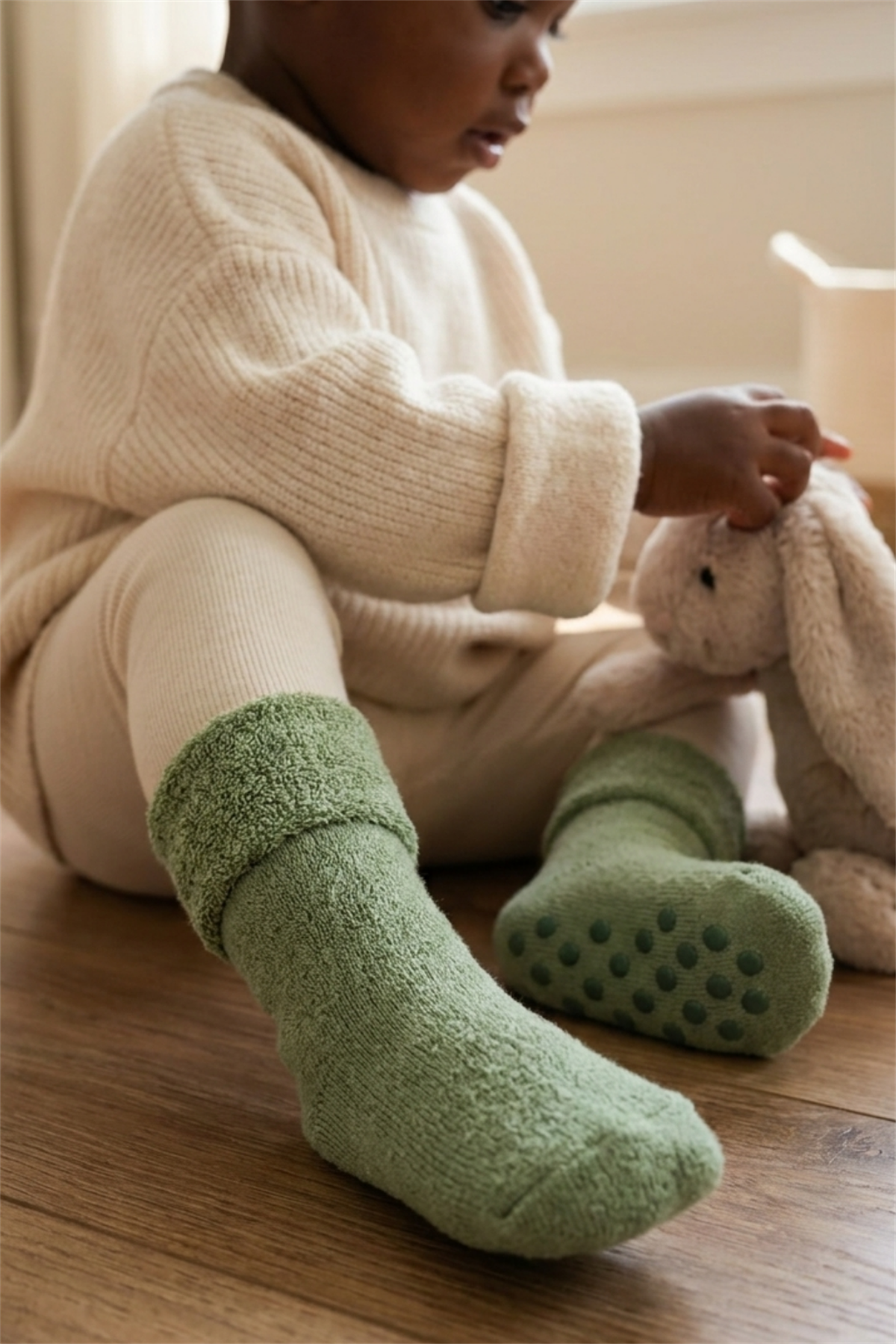 Bebek Havlu Soket Çorap Yeşil Karışık