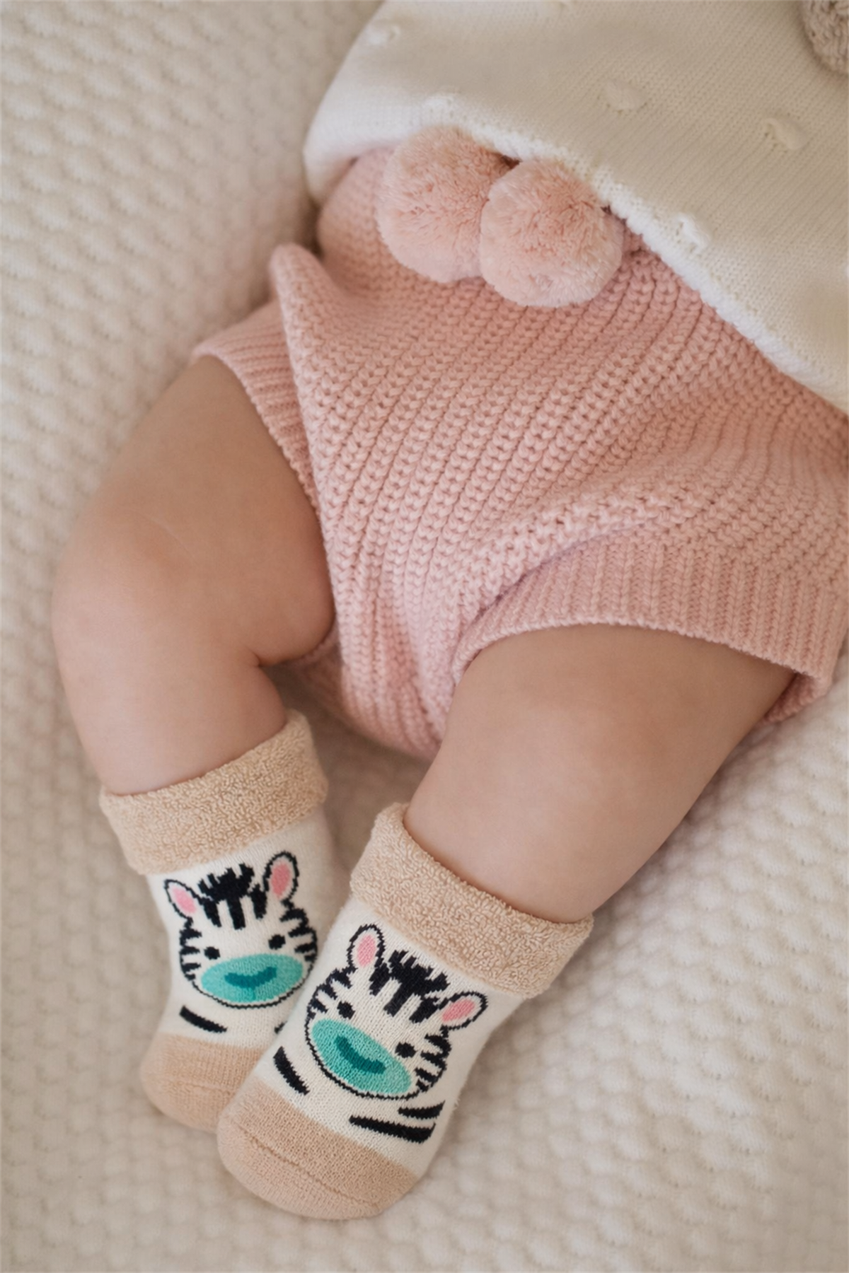Bebek Hayvan Desenli Havlu Soket Çorap