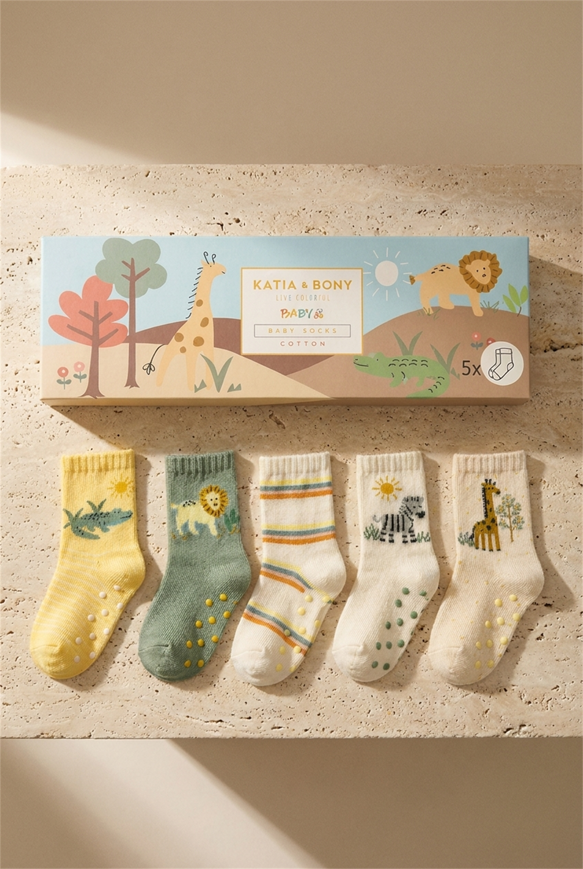 5Pck Anımal Patterned Baby Socks Socks Patterned