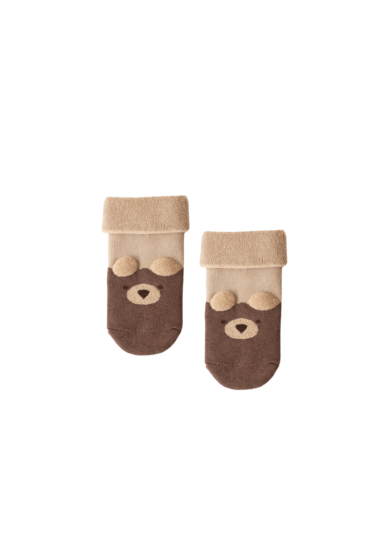 Baby Teddy 3-Piece Towel Sock Set Brown