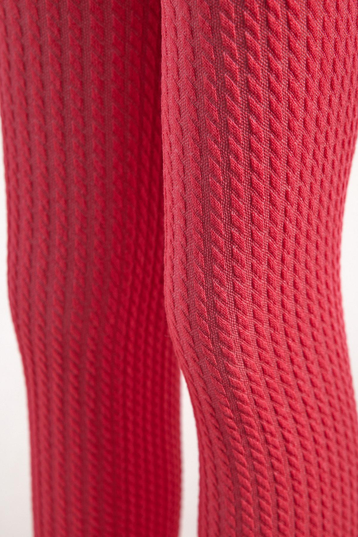 Twisted Pattern Viscose Childrens Leggings Pink