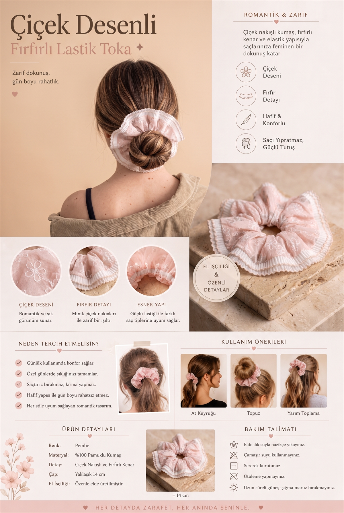 22505G2379 ÇİÇEK DESEN FIRFIRLI TOKA-26449 Pembe