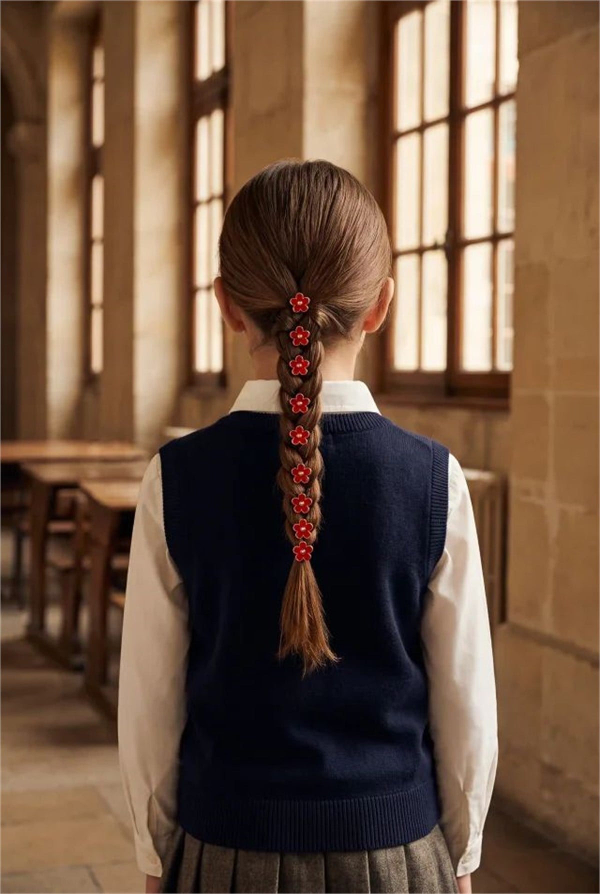 22505G2317 ÇİÇEKLİ CHARM TOKA-27184-27183 Kırmızı